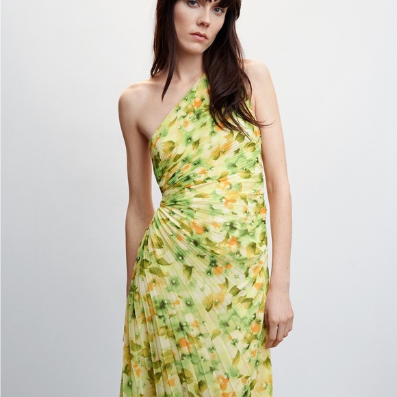 Mango Floral One-Shoulder Dress - Picture 5 of 10